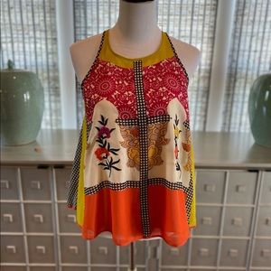 Anthropologie Vinett Bahl Floral Embroided Sleeve -Size M